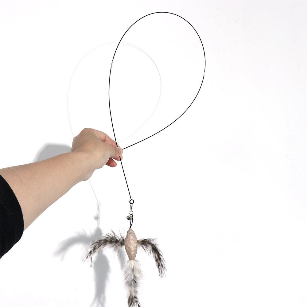 Removable Mini Free Hands With Bell Sucker Feather Bird Simulation Bird Cat Toy Cat Stick Toy Wand Toy Cat Supplies