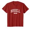 Russell Georgia GA Винтажный Спортивный Дизайн Футболка