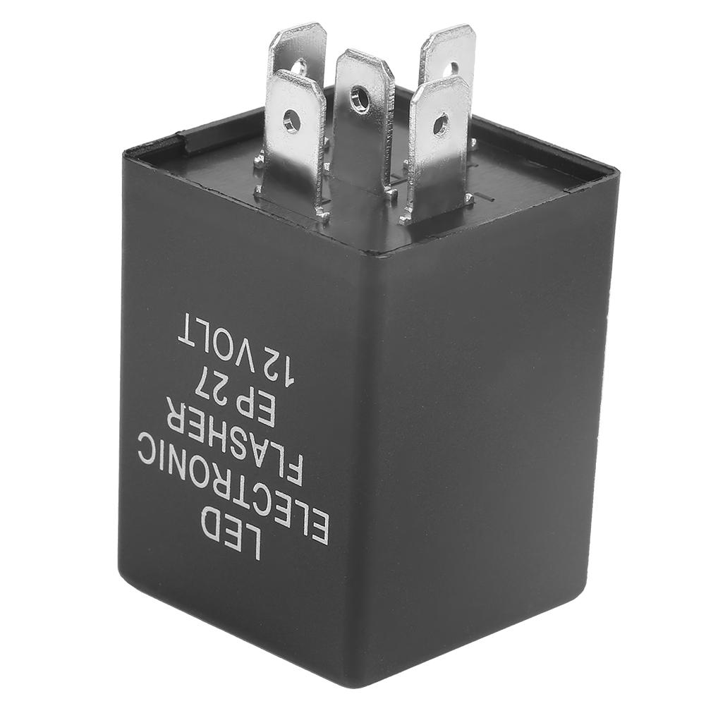 EP27 5 Pin LED Flasher Relay Waterproof Dustproof Turn Signal Hyper Flash Fix 12V with Simple Structure Plug and Play