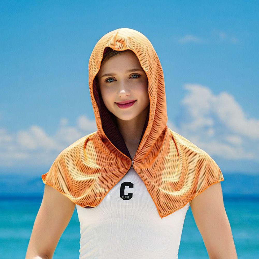 Solid Color Sunscreen Shawl Towel Cycling Cap Elastic Outdoor Sun Hat Sports