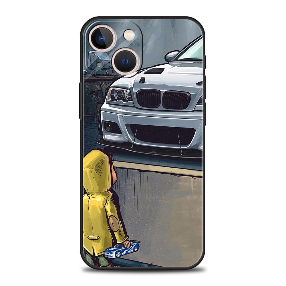 Boy See Sports Car Jdm Drift Luxury Soft Phone Case For iPhone 13 15 14 12 11 Pro MAX XR X SE XS 7 8 Plus Protection Cover