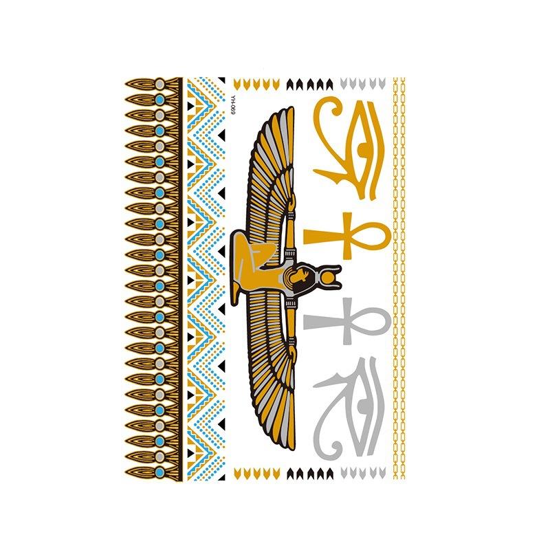 Yh ретро большая бронзовая татуировка наклейка водонепроницаемая татуировка наклейка Amazon набор горячая серебристая цветная печать наклейка