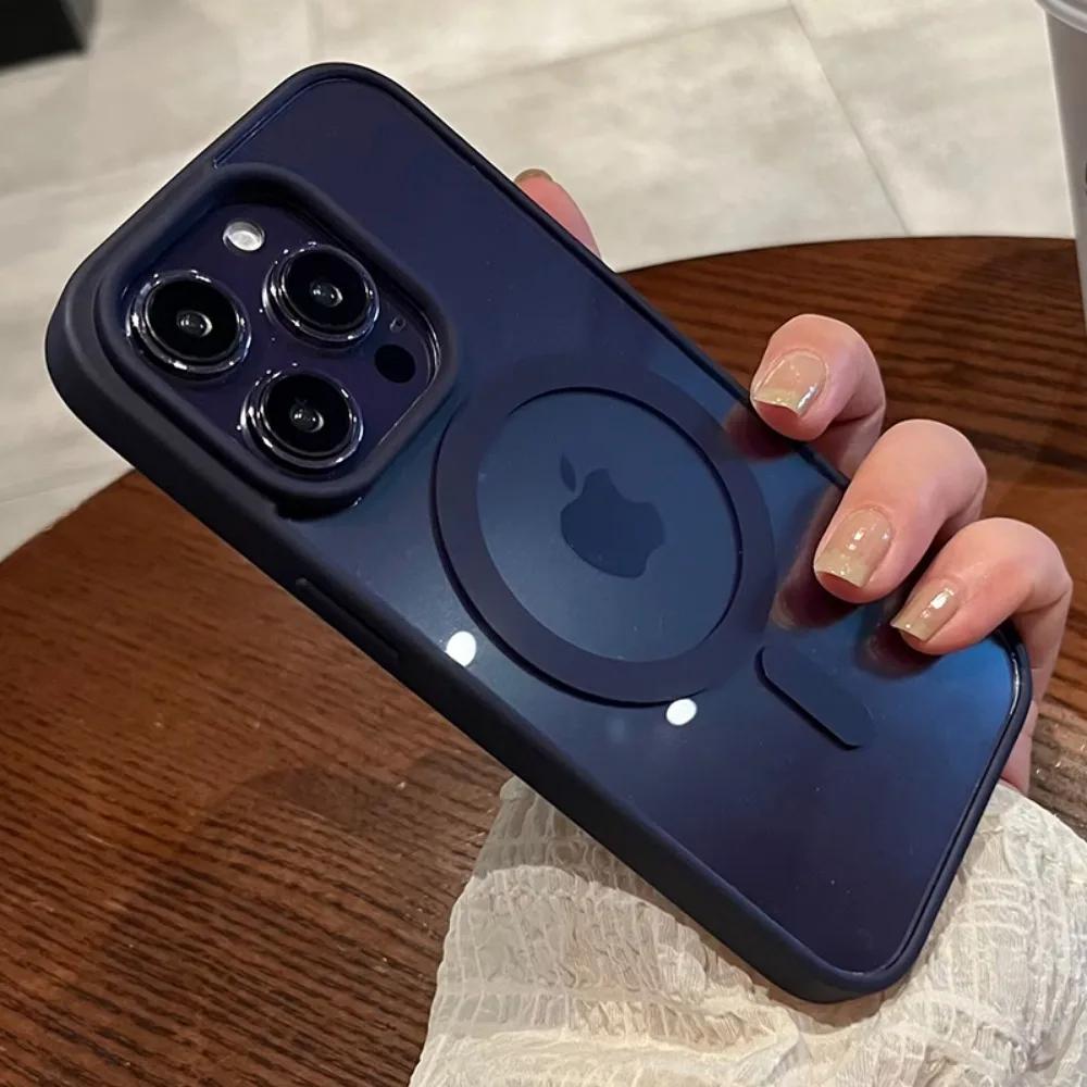 Новый розовый прозрачный акриловый чехол для iPhone 17 16 15 14 11 Pro Max 13 12 Mini Жесткий Противоударный Мощный Магнитный Чехол Magsafe