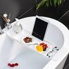Bathtub Rack Convenient Telescopic Bathtub Shelf Drain Holes Design Anti-Slip Storage Tray for Home Bathroom