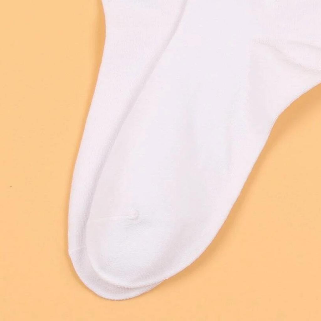 3/5/10/20 Pairs of Women's Crew Socks, White, Heart Pattern, Comfortable, Breathable, Moisture-Wicking