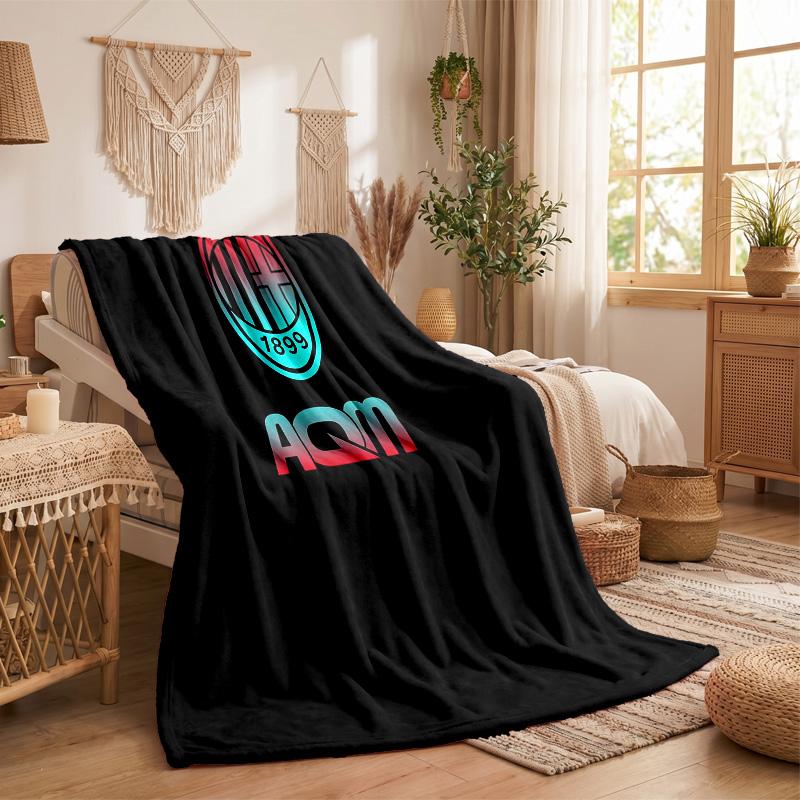 AC Milan Print Flannel Blanket Soft Warm Sofa Bed Throw Blanket For Home Office Bedroom