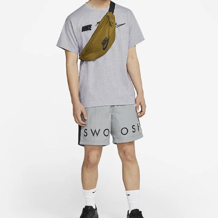 Nike Футболка с коротким рукавом и круглым вырезом с логотипом граффити, мужские топы, серая CW5583-902