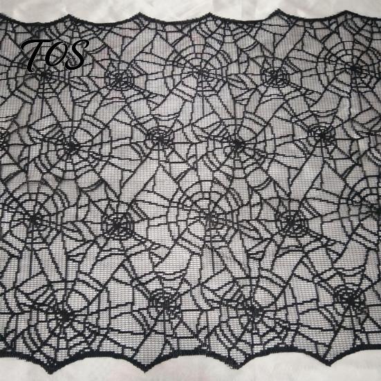 Versatile Coffee Table Runner Spider Web Runner, Black Lace Gothic Cobweb for Halloween Dining Decoration Spooky Home