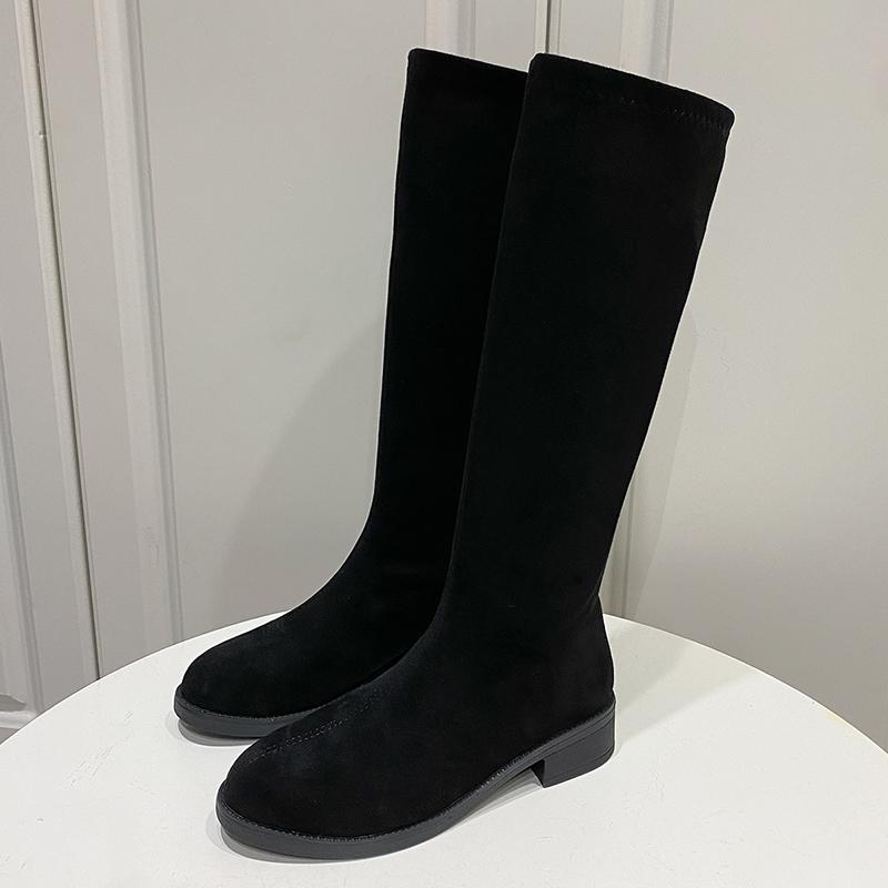 Модные зимние мягкие кожаные женские сапоги до колена модные молнии сзади современные длинные сапоги дизайнерские туфли на плоской подошве Botas De Mujer