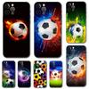 Football Phone Case for Iphone 5 5s 2020se 6 6s 7 8 Plus X 10 XR XS 11 12 13 Mini Pro MAX Black Tpu Back Cover