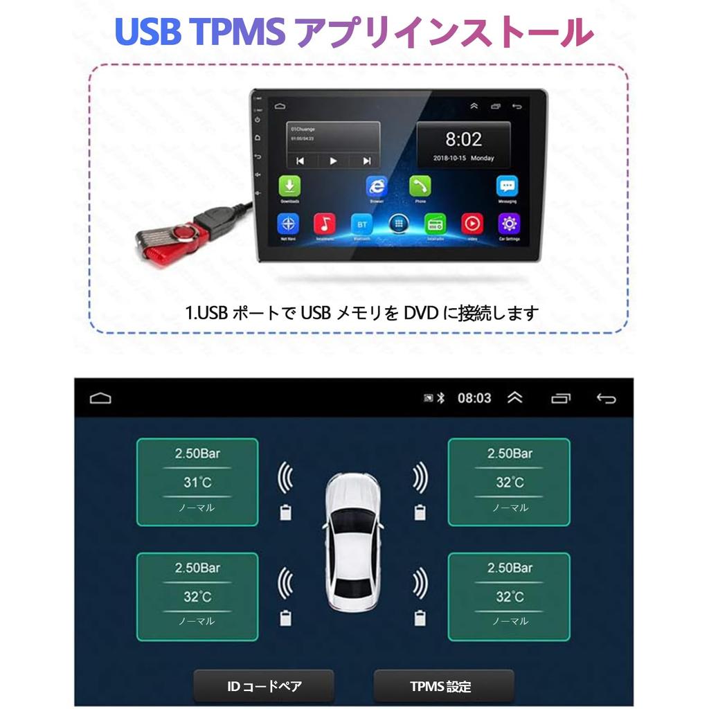 Датчик давления в шинах Stynxro для Android-навигации, TPMS 4 внешних датчика, Android Car DVD