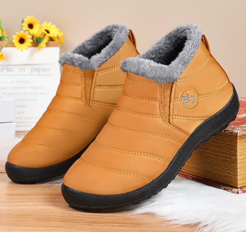 Fashion Cotton Shoes Winter New Couple Snow Boots with Plush and Thick Cotton Boots, Polyurethane Warm and Casual Walking Shoes