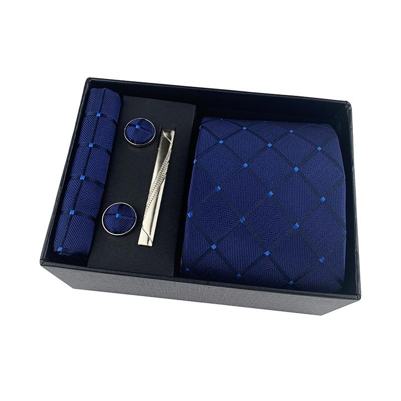 Cozy Up 5 Pieces Set Paisley Men's Tie Including Tie Square Cuff Tie Clip Gift Box