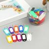 50Pcs Keyring Tags Plastic Key Fobs ID Tags with Split Keyring Paper Insert Key Tags Writing Paper Keychain Organizer