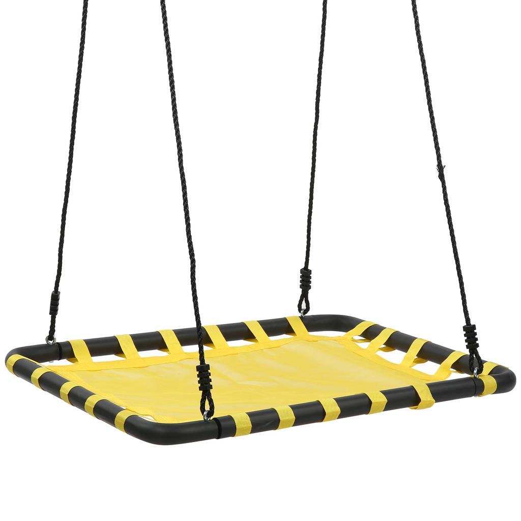 Платформа для установки на дереве, прямоугольные качели с ковриком, стальная рама и веревка