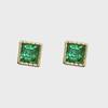 Зеленые мини-серьги-гвоздики с иглами из серебра 925 пробы для мужчин и женщин