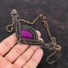 Ожерелье из фиолетового огненного лабрадорита, ожерелье из медной проволоки с драгоценными камнями, регулируемое ожерелье из медной цепочки, ювелирные изделия ручной работы для подарка
