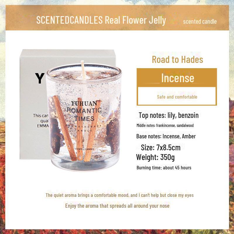 Jelly Candle, Gold Foil, Smokeless, Long-lasting Fragrance