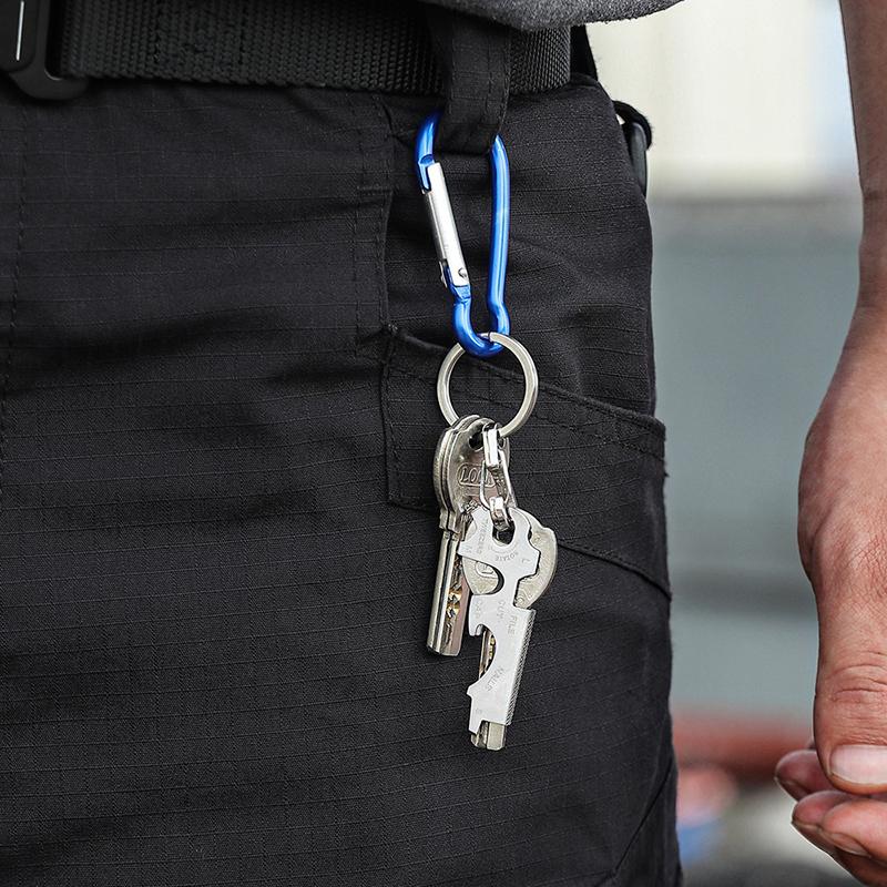 1 шт. Крючок-брелок из нержавеющей стали, плоскогубцы, пилка для ногтей, бутылочная отвертка, отвертка, открывалка для бутылок для походного снаряжения для выживания на открытом воздухе