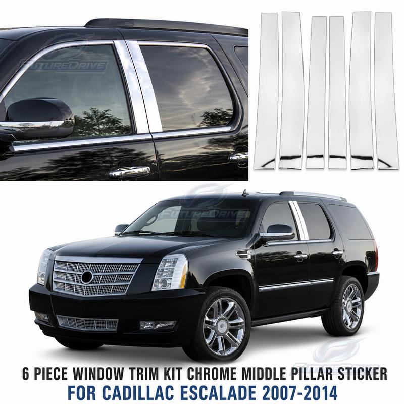 Для Cadillac Escalade 2007-2014 6-компонентный комплект молдингов окон Хромированная наклейка на среднюю стойку Обновление Декоративный акцент экстерьера