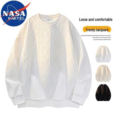 Мужская свитшот NASA MARVEL свободного кроя, однотонный, с круглым вырезом
