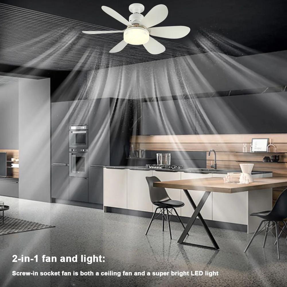 E26/E27 Базовый потолочный вентилятор 30 Вт Современный потолочный вентилятор 86 В-265 В Люстра Потолочный вентилятор 3 скорости вентилятора для домашних офисов спальни