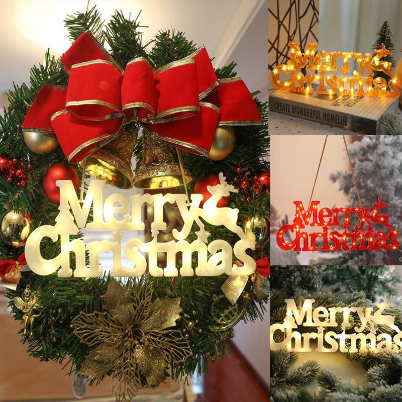 Весёлые рождественские огни с гирляндами. Светодиодный алфавитный свет. Украшение домашней атмосферы.