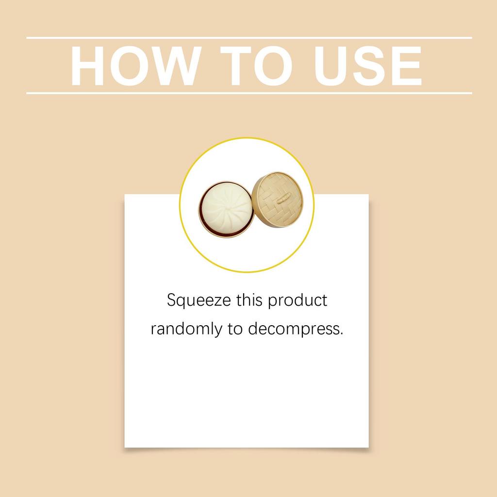 Cute Slow Rebound Baozi Stress Relief Squeeze Toy - Soft, Fun & Portable Office Ornament