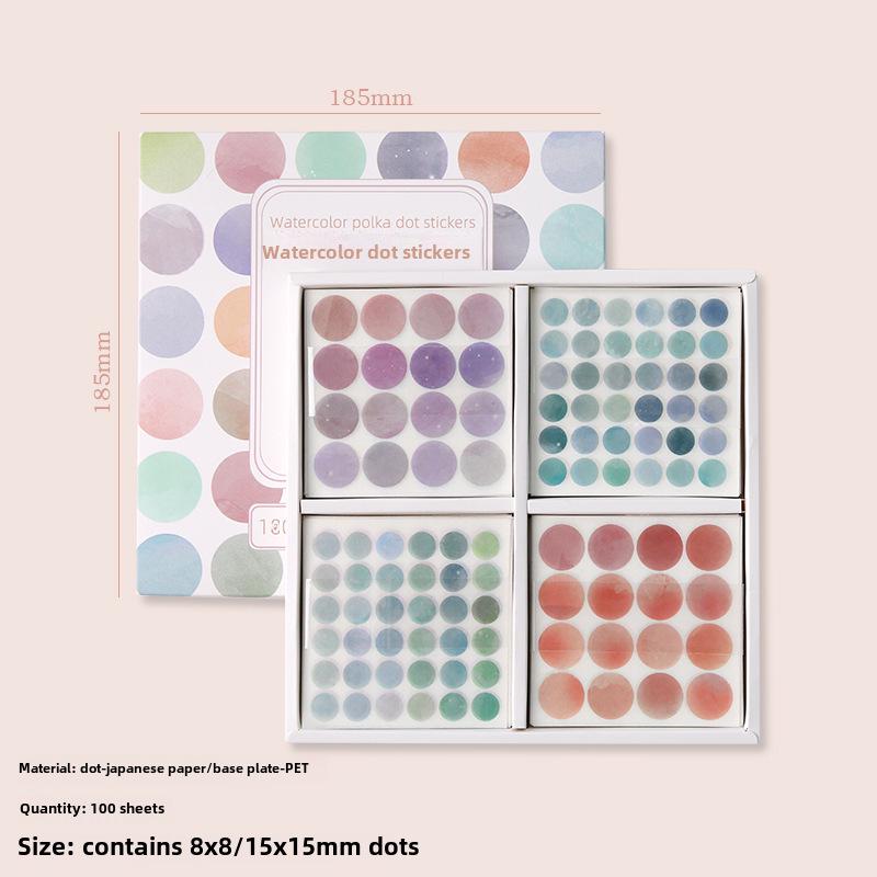 Подарочная коробка с девятью чернилами и солью в виде акварельных точек — креативные простые наклейки для разметки книг и коллажей