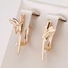 Fashion Glossy Dragonfly English Earrings For Women Simple  Rose Gold Long Drop Earrings Bride Wedding Daily Jewelry