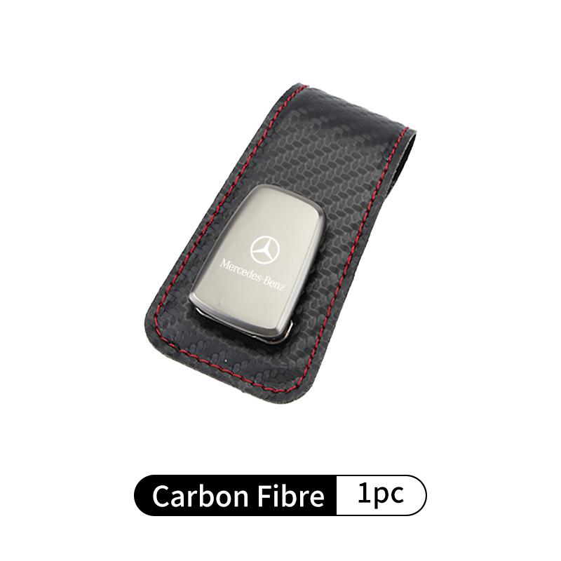 Car Sun Visor Sunglasses Holder Magnetic Leather Card Ticket Clip For Mercedes Benz CLK GLC W212 C200 C300 W203 W204 W205 W169 BF1
