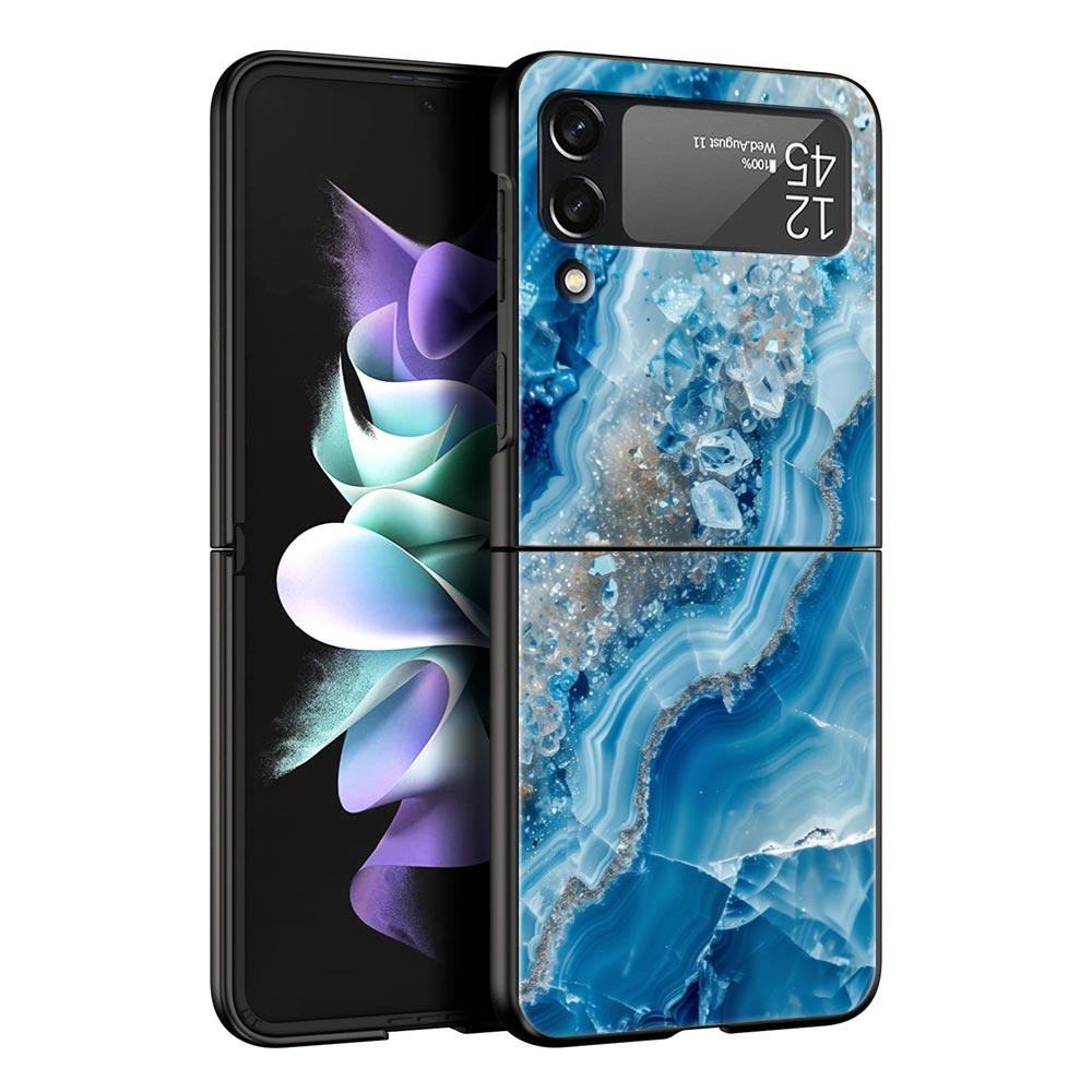Мраморный Чехол для Телефона Samsung Galaxy Z Flip3 Flip4 Flip5 Чехол-Оболочка Для Z Flip 3 4 5 6 7 Жесткий Складной Чехол