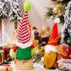 Adorable Red And White Striped Grinch And Rudolph Gnome Christmas Decoration Plush Figure