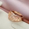 Elegant Gold Color Pattern White Zircon Rings Vintage Style Party Jewelry for Women