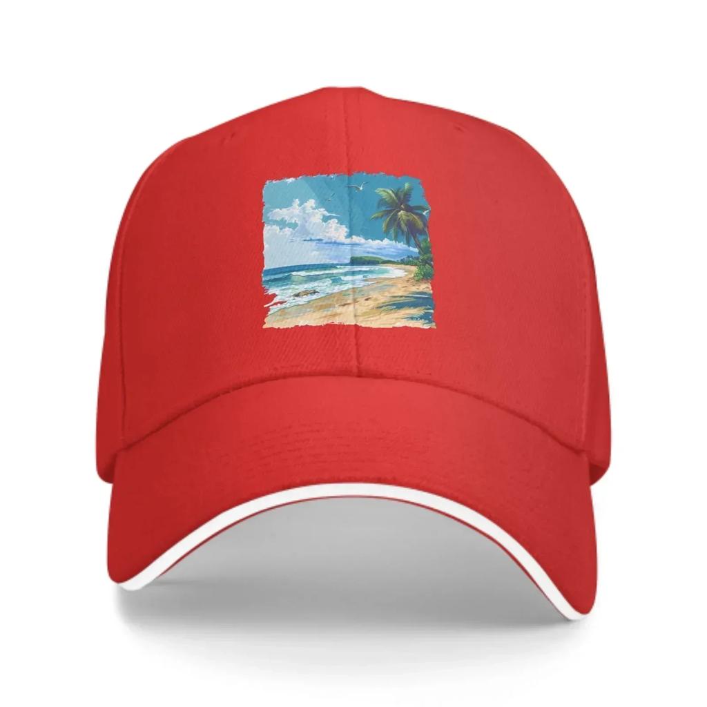 Tropical Beach Baseball Caps Fashion Casquette for Unisex Women Adjustable Casual Trucker Hats for Sports Outdoor Activities