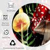 Renaiss 72X72 Inches Mushroom Boho Shower Curtain Retro Red Mushrooms Butterfly Botanical Wildflowers Green Plant Starry Night S