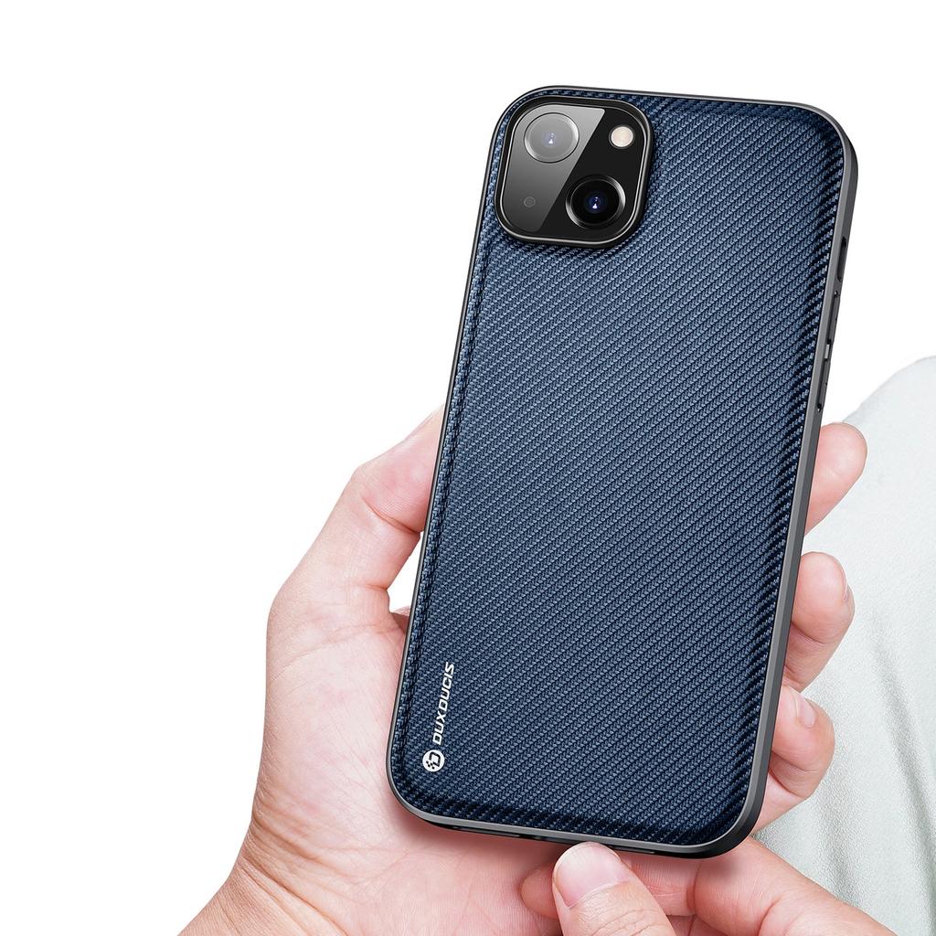 Dux Ducis Fino Case Cover Covered With Nylon Material Iphone 14 Plus Blue