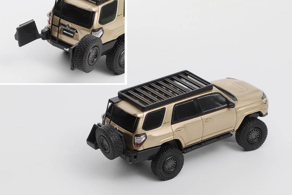Gaincorp Products GCD 1/64 Scale Toyota 4Runner TRD PRO Overland (LHD) with Accessories - Gold, Finished Model, KS080-534