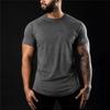 Plain Gym T-shirt Men Summer Fitness Clothing O-Neck Short Sleeve T Shirt Cotton Slim Fit Tshirt Bodybuilding Workout Tees Tops
