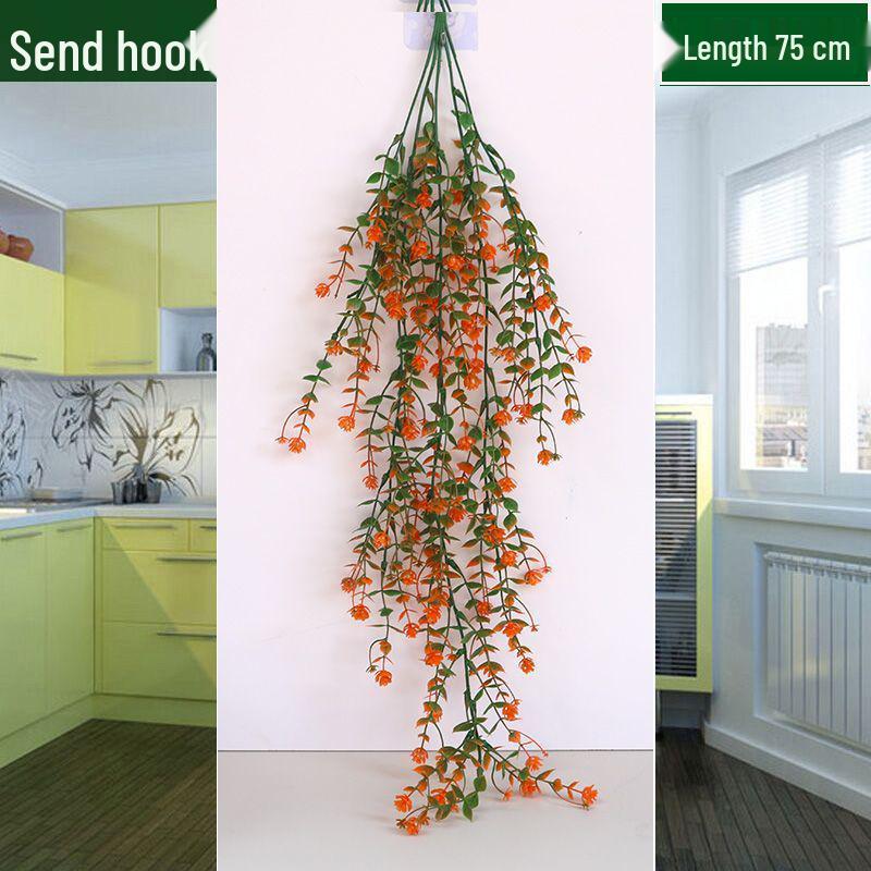 Artificial Rose Vine Wall Hanging Basket for Indoor Decoration