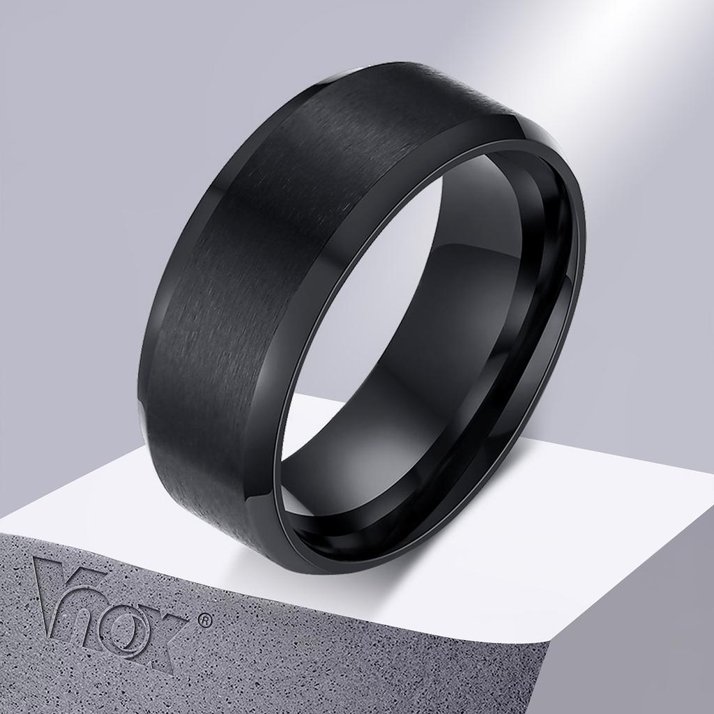 Vnox 8 мм Мужское кольцо Нержавеющая сталь Свадебные украшения Гор Анка Библия Медицинское