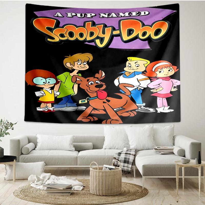 Scooby Print Tapestry - Portable Wall Decor Cloth, for Home, Dorm, Travel, Bedroom, Living Room - Ideal Birthday Housewarming Gift