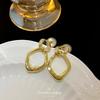 Temperament Square Gold Twist Ring Earrings Mosquito Coil Disc Micro-inlaid Zircon Stud Earrings Premium Light Luxury Niche Retro Earrings