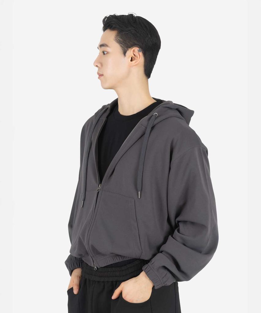 Худи на молнии Buckle Down Simple Comfort Оверсайз Двустороннее Полуукороченное (Древесный уголь)