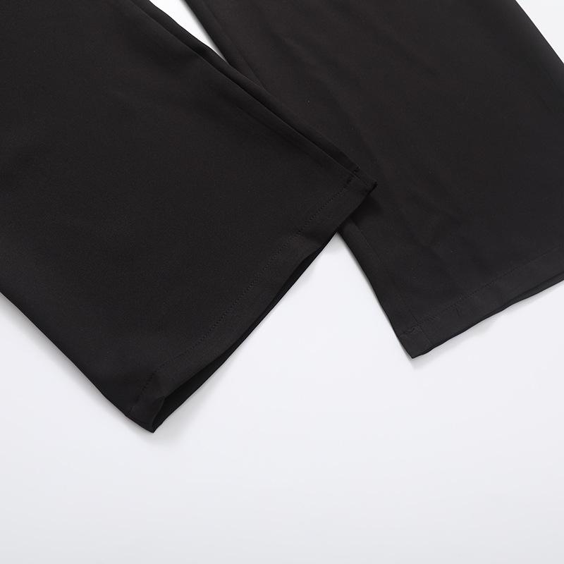 2025 Spring Women's Fashion: European & American Style Color Block Drawstring Casual Pants
