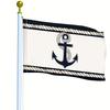 1pc Navy Anchor Flag with Blue Stripes - Durable Polyester, Suitable for Home, Garden, and Outdoor Decor, Outdoor Decoration | Sailor-Themed Decor | V