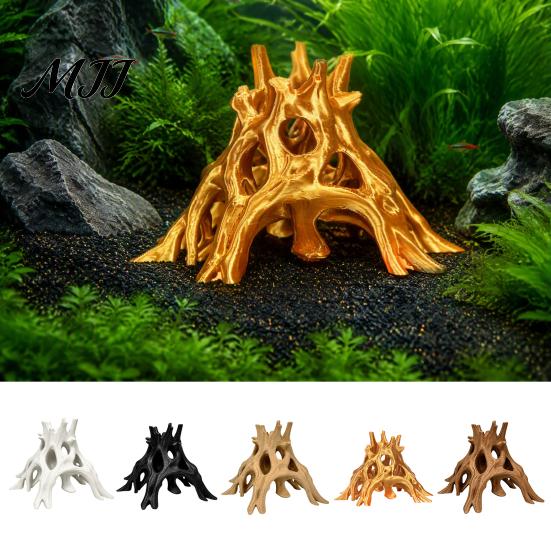 Пещера для пряток креветок, 3D-печатное укрытие для аквариума, Декорация для аквариума в форме полого корня дерева, Ландшафтные принадлежности, Укрытие для разведения креветок,