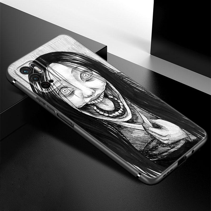 Junji Ito Terror Horror Anime Case For Xiaomi Redmi Note 7 8 9 10 Lite 11 11E 11T 12 Pro 11S 4G 10T 5G 8T 9S 10S TPU Black Cover