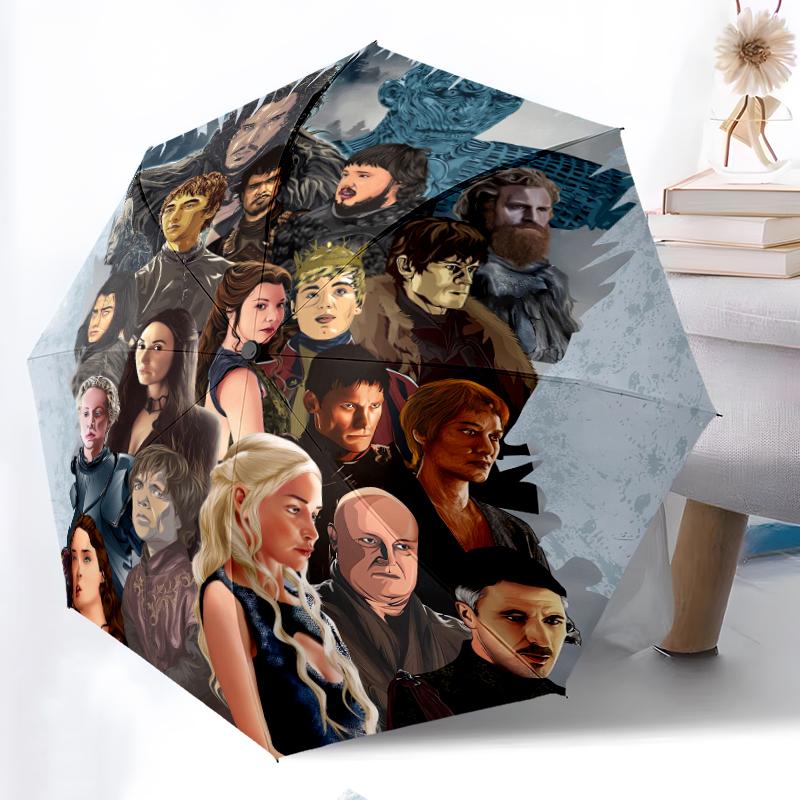 Game of Thrones Fashionable Automatic Opening/Closing Folding Umbrella. Portable and Foldable, Ideal for Gift, Travel, and Daily Use.