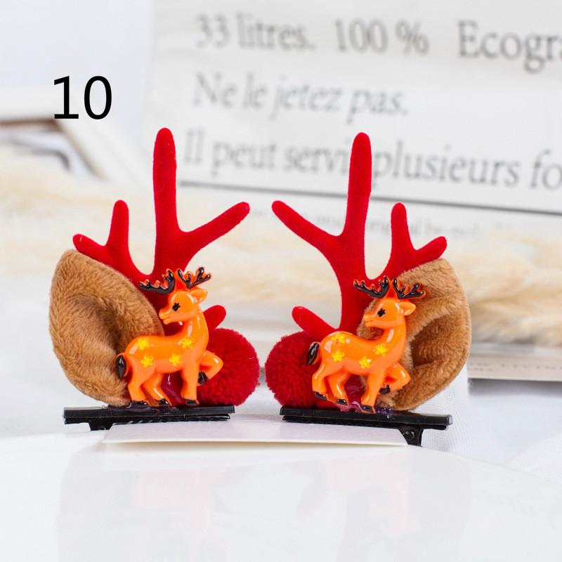 Рождественская заколка для волос Детская заколка для волос Рог оленя Двойной зажим Рождественский подарок Праздничные принадлежности Утка Зажим для стакана